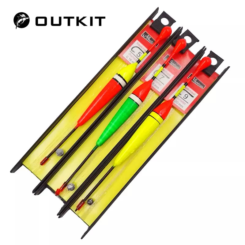 OUTKIT 3pcs/lot Carp Fishing Line Bobber Group Fish Float Fishing Tackle China Hook Buoy Fish Floating Tiple Suit Accessories