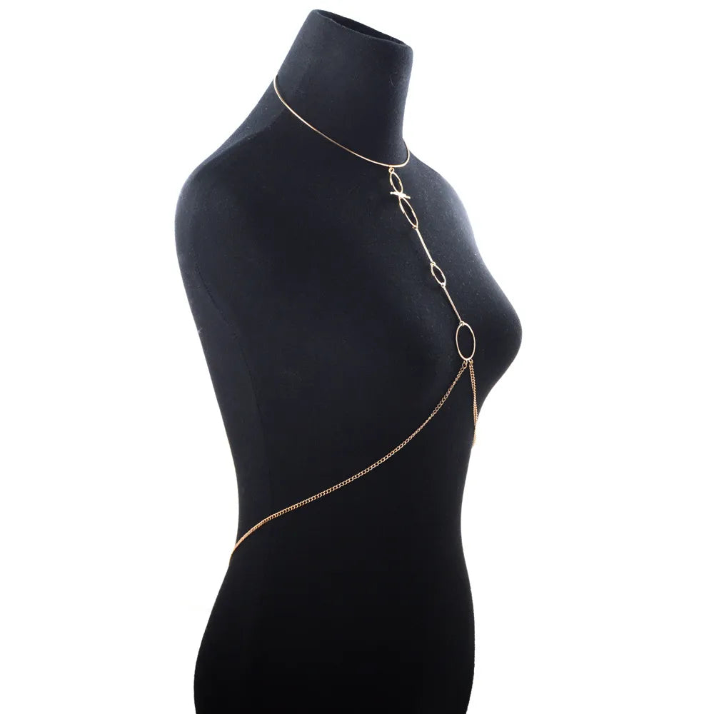 Cross Chain Necklace Jewelry Sexy Fashion Night Circle Trend Women's Neck Chain Sexy Body Chain Wholesale